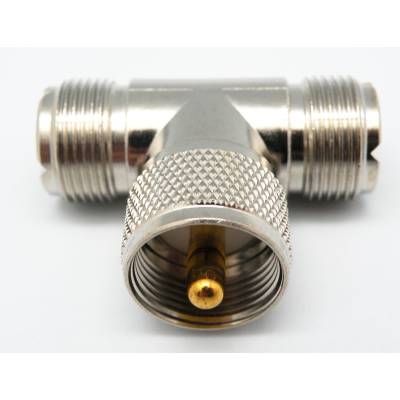 CONECTOR PL-259 MACHO/2 HEMBRAS