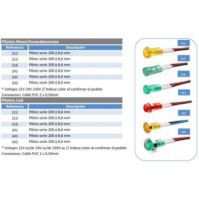 PILOTO DE LED AZUL 230V 212 C