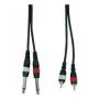CABLE 2 RCA A 2 JACK 6,5 MONO 2M.
