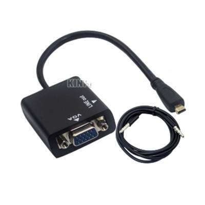 ADAPTADOR MICRO HDMI A VGA + AUDIO SIN ALIMENTAR