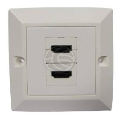 CAJA EMPOTRAR 2 CONECTORES HDMI H DOBLE H.RECTA