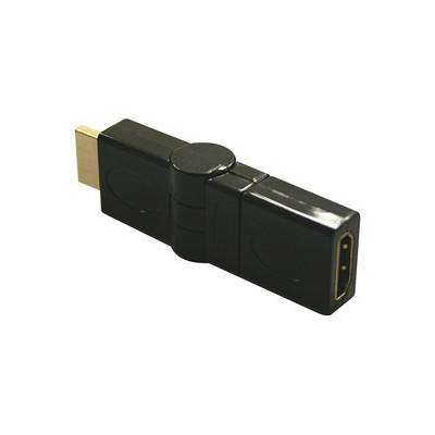 ADAPTADOR HDMI MACHO-HEMBRA ACODADO DORADO