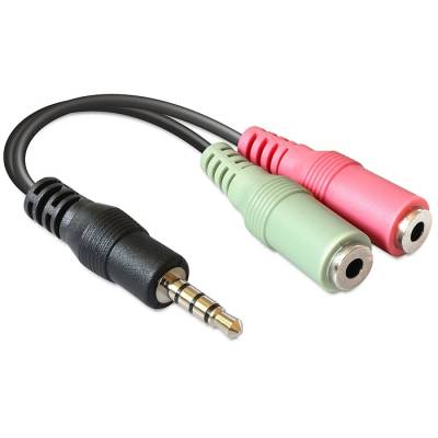 ADAPTADOR JACK 3,5 4 POLOS A AURICULAR Y MICRO