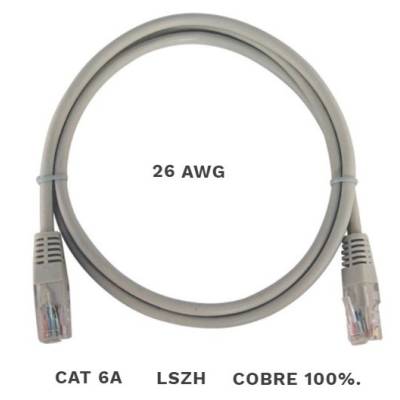 LATIGUILLO UTP CAT.6A 0,25M GRIS COBRE LSZH