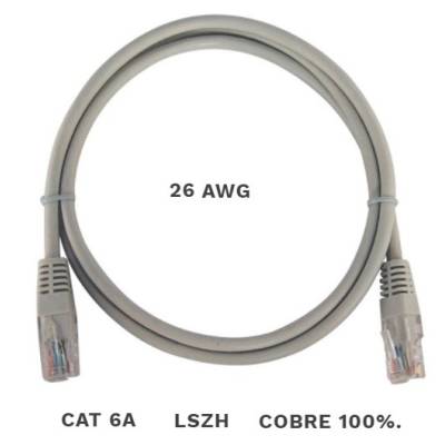 LATIGUILLO UTP CAT.6A 10M GRIS COBRE LSZH