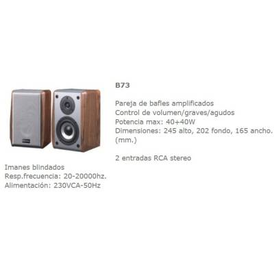 PAREJA BAFLES AMPLIFICADOS 80W REPRO MADERA