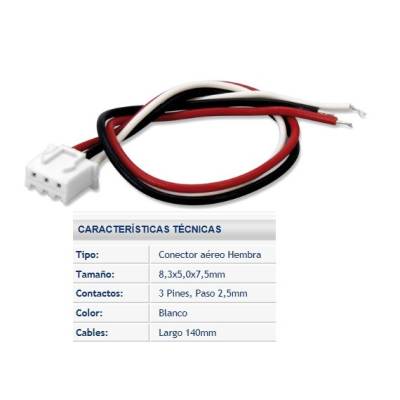 CONECTOR HEMBRA 3 PIN PARA VENTILADOR